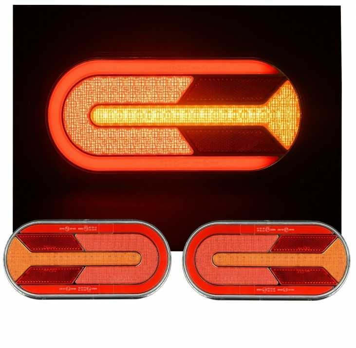 Комплект LED Стопове 25 см с динамичен мигач за ремарке бус каравана