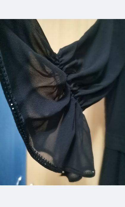 Rochie de ocazie, culoare neagră cu broderie crem nr46  .