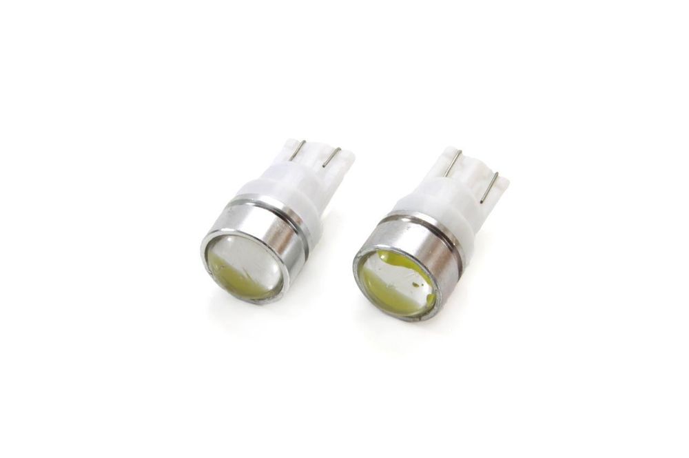 Bec de pozitie tip LED, T10 W2.1x9.5 W5W, 12V, 3xCOB, cu lupa, culoare alb, Amio, set 2 buc