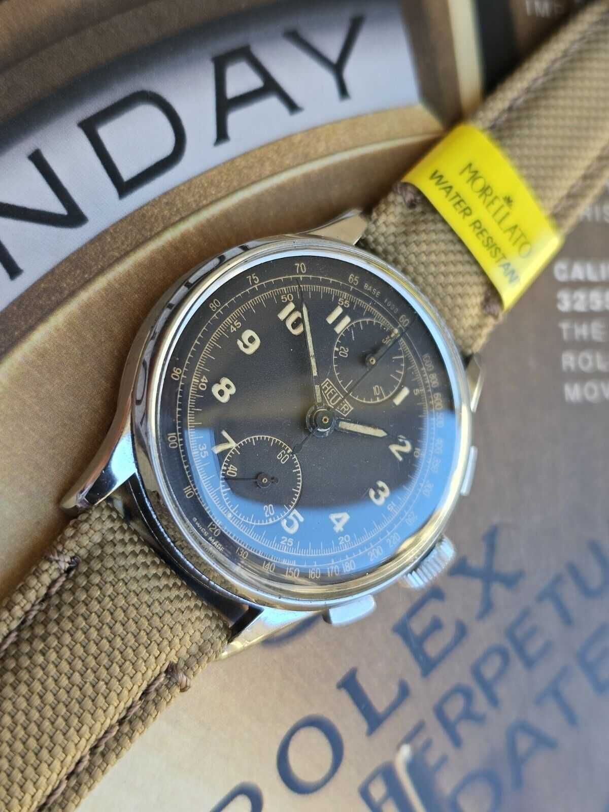 Ceas HEUER militar cronograf -anii 40 (schimb cu Zenith Longines Omega