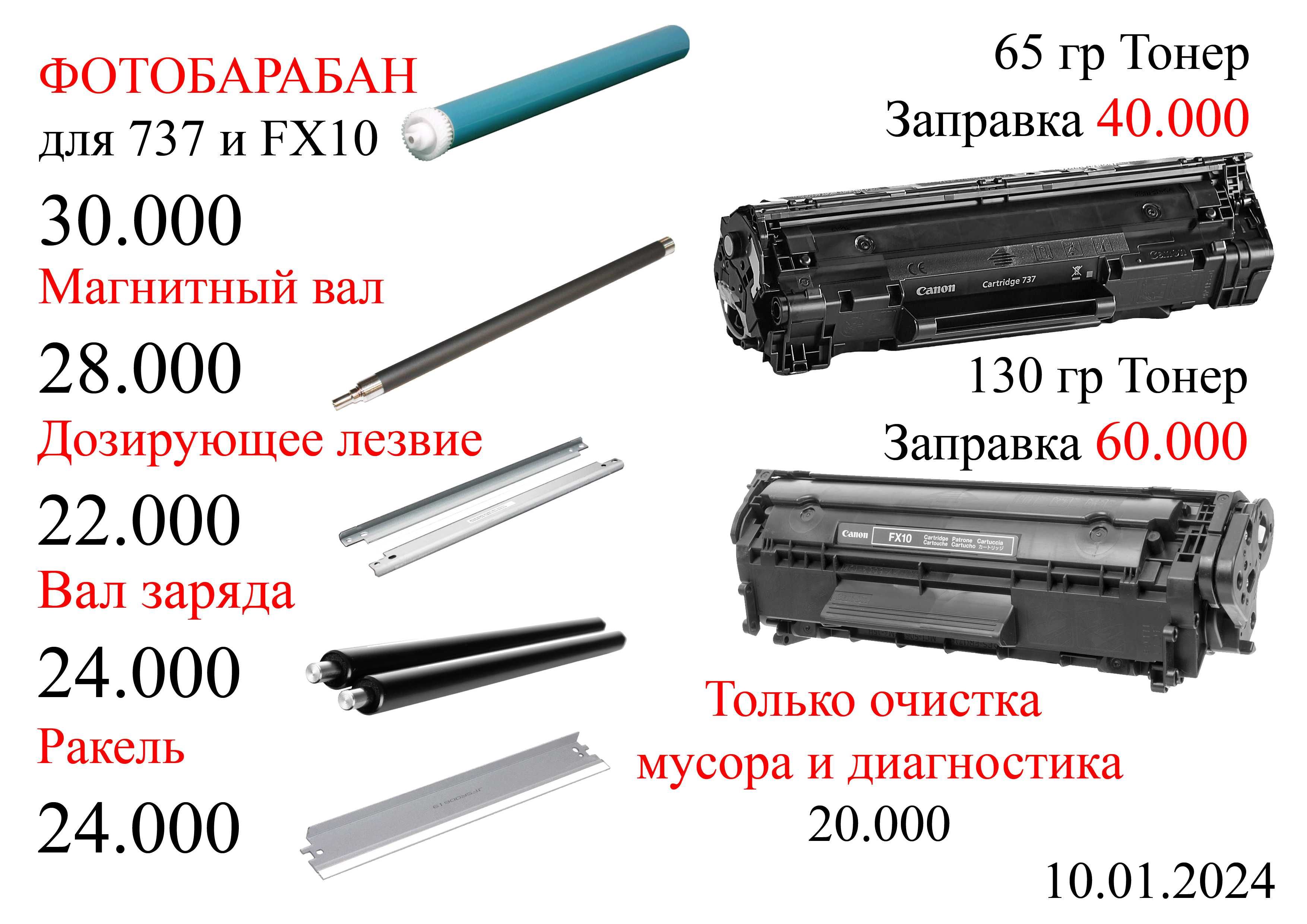 Заправка и ремонт картриджей Canon/Hp