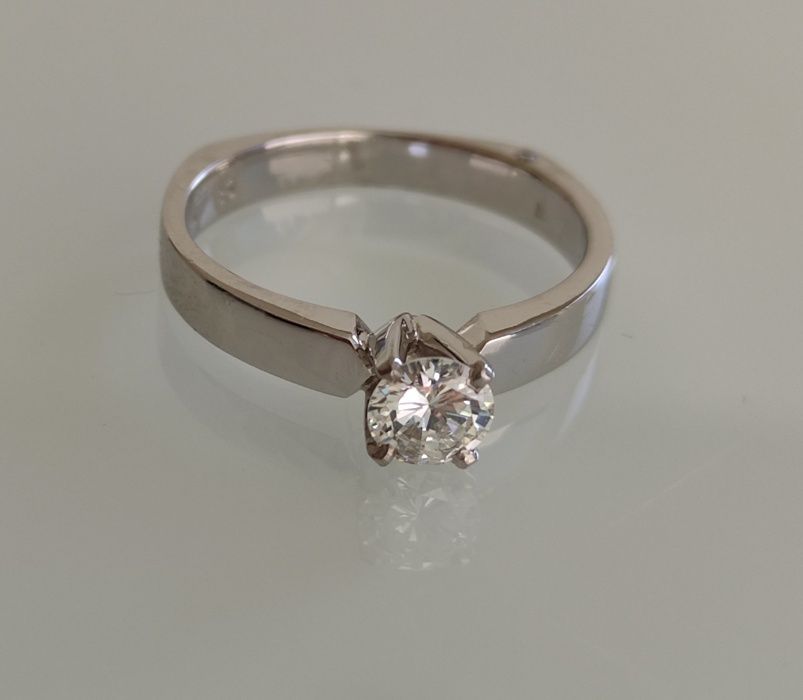 Inel logodna aur 14k si diamante 0,48ct