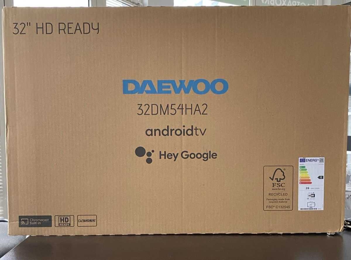 Чисто нов! Телевизор DAEWOO 32" HD, смарт, Android, WI-FI
