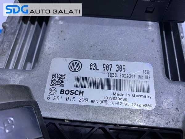 Kit Pornire ECU Calculator Motor Cip Cheie si Imobilizator VW Passat CC 2.0 TDI CBA CBAB 2009 - 2012 Cod 03L907309 0261S02070 [L2978]