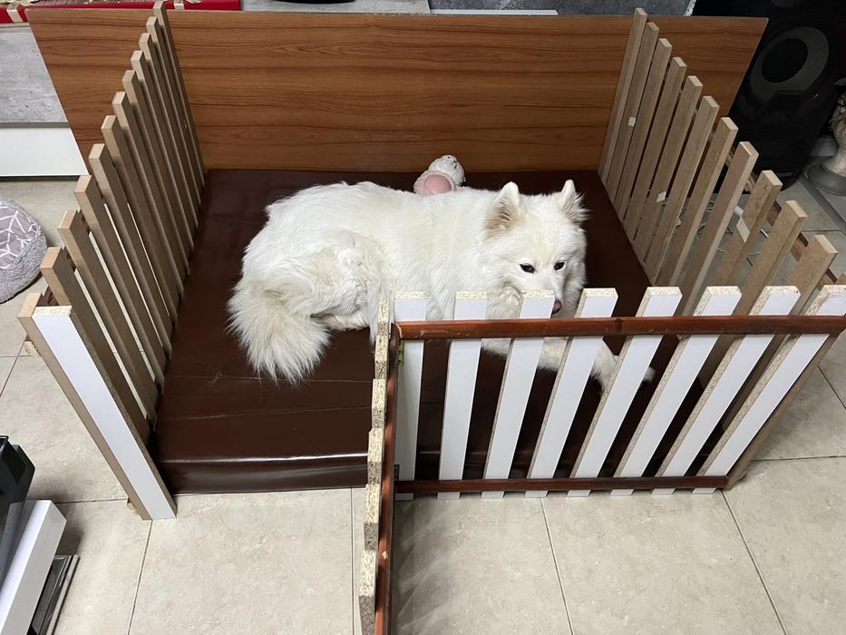 Подгряващо легло за новородени кученца с ограда