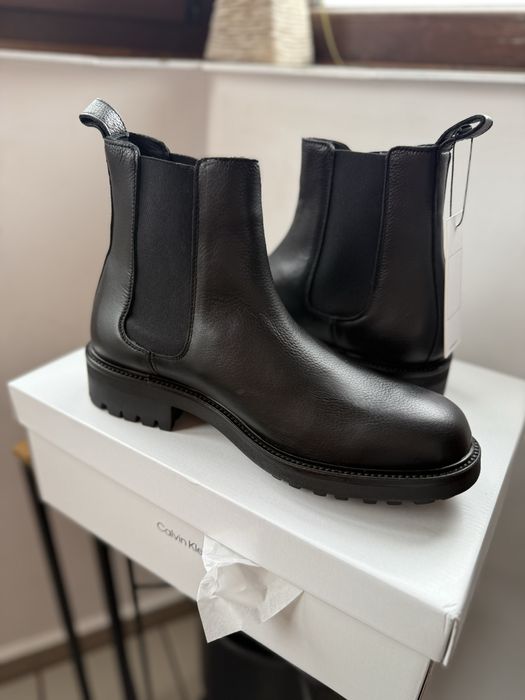 Calvin Klein cizme Chelsea piele neagra marimea 40 noi originale