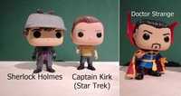 Funko Pop Sherlock Holmes, Cpt. Kirk Star Trek, Doctor Strange