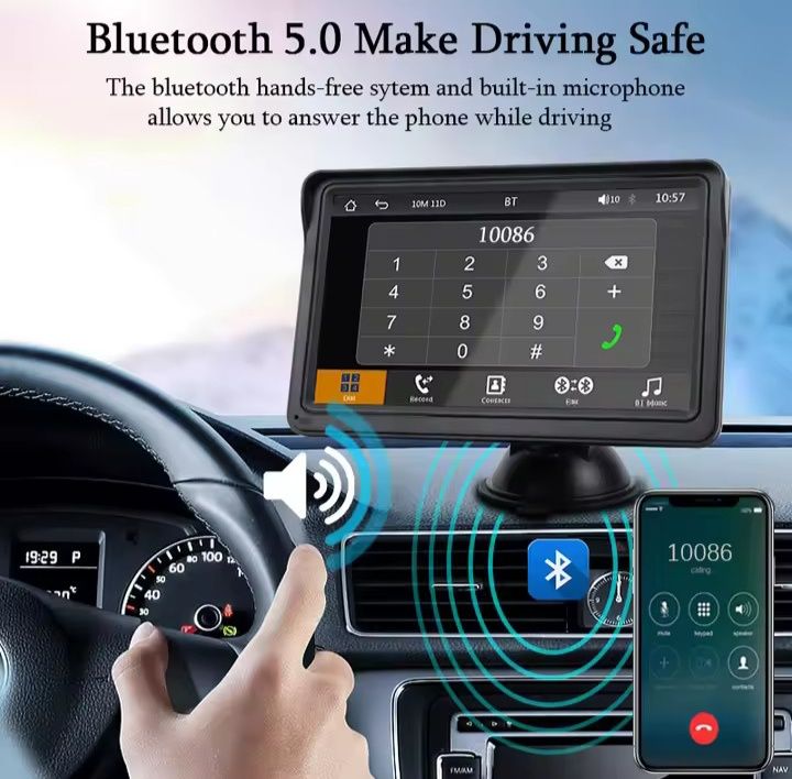 Carplay Android Auto 7 инча мултимедийна навигация навигация Waze Maps