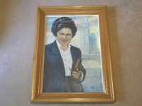 portret Maria Bradea 1987 PCR primaria Satu Mare tablou pictura ulei