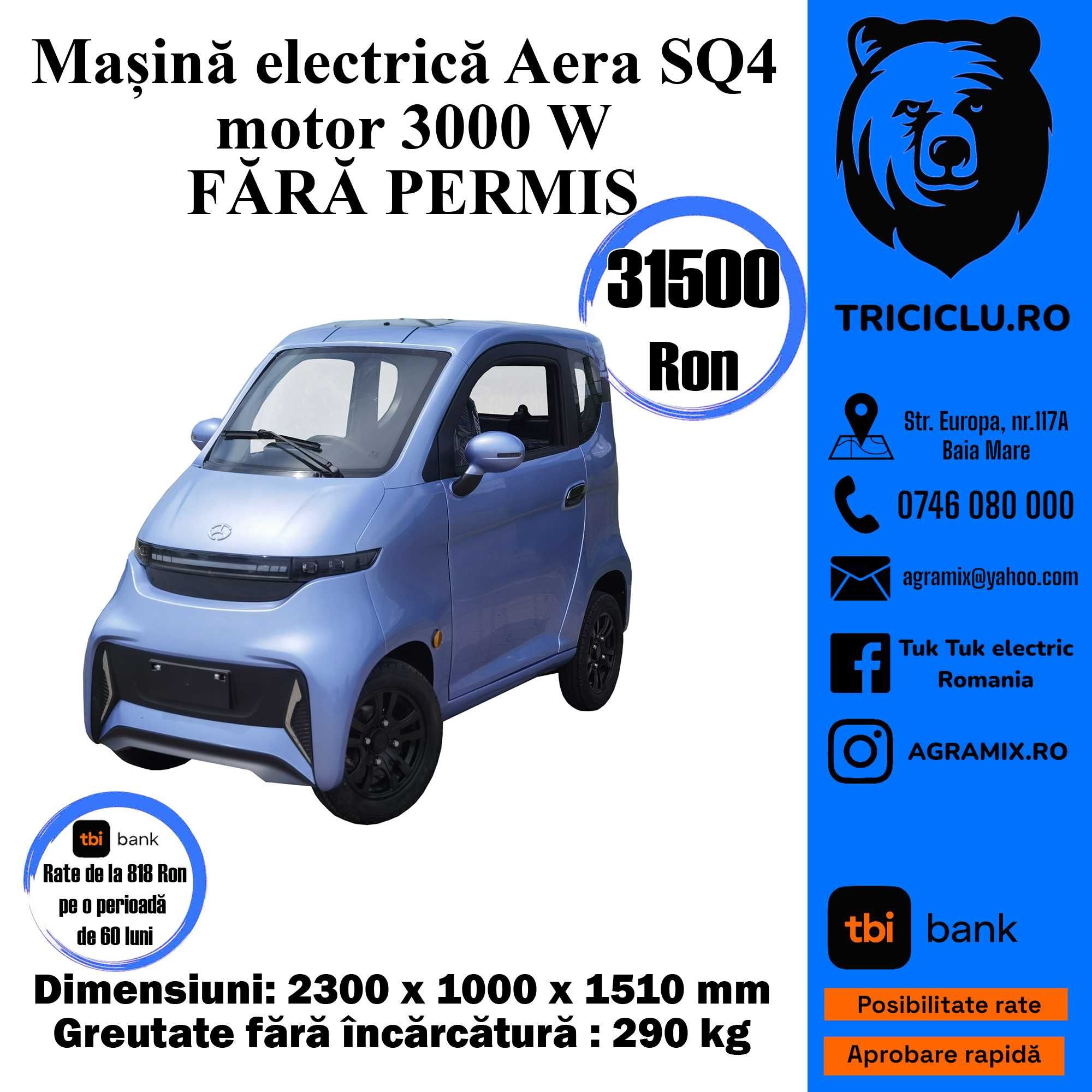 Aera SQ 3/4 vehicule electrice cu 3 sau 4 roti electrice fara permis