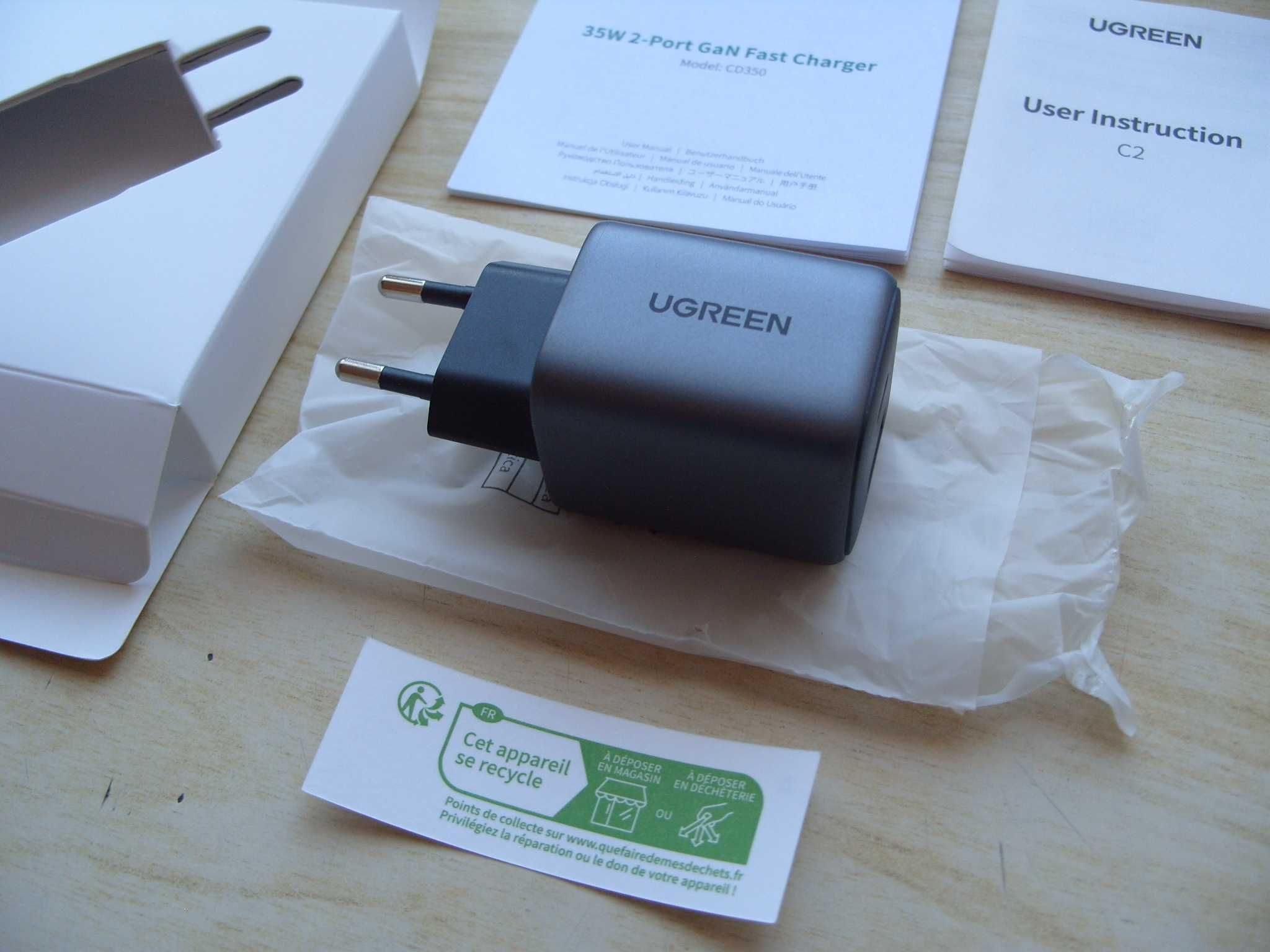 Висококачествено USB зарядно UGREEN, 35W, GAN технология