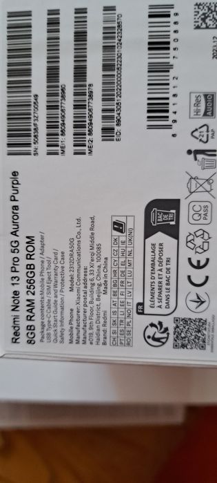 Xiomi Note 13 Pro 5G Aurora Purple 8 GB RAM 256 GB ROM