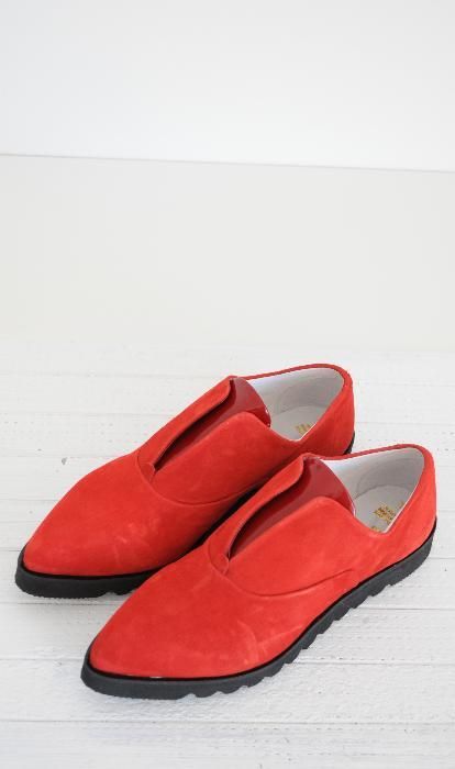 Pantofi rosii piele naturala cu elastic