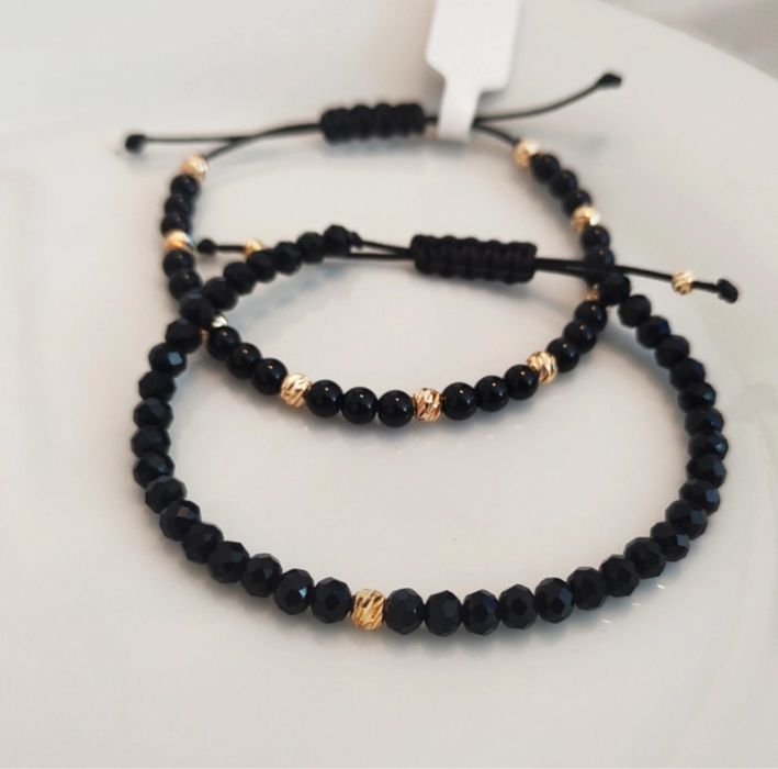 Set brățări din cristale & bile placate cu aur