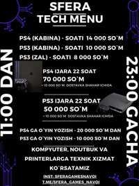 Sfera games Navoi Prokat PS3 va PS4