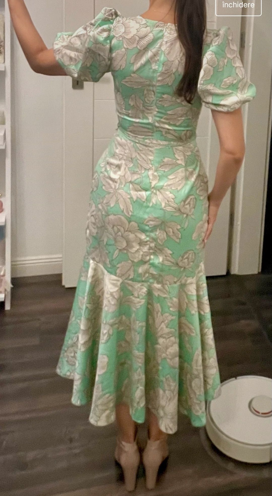 Rochie eleganta verde, model sirena, Poema, L