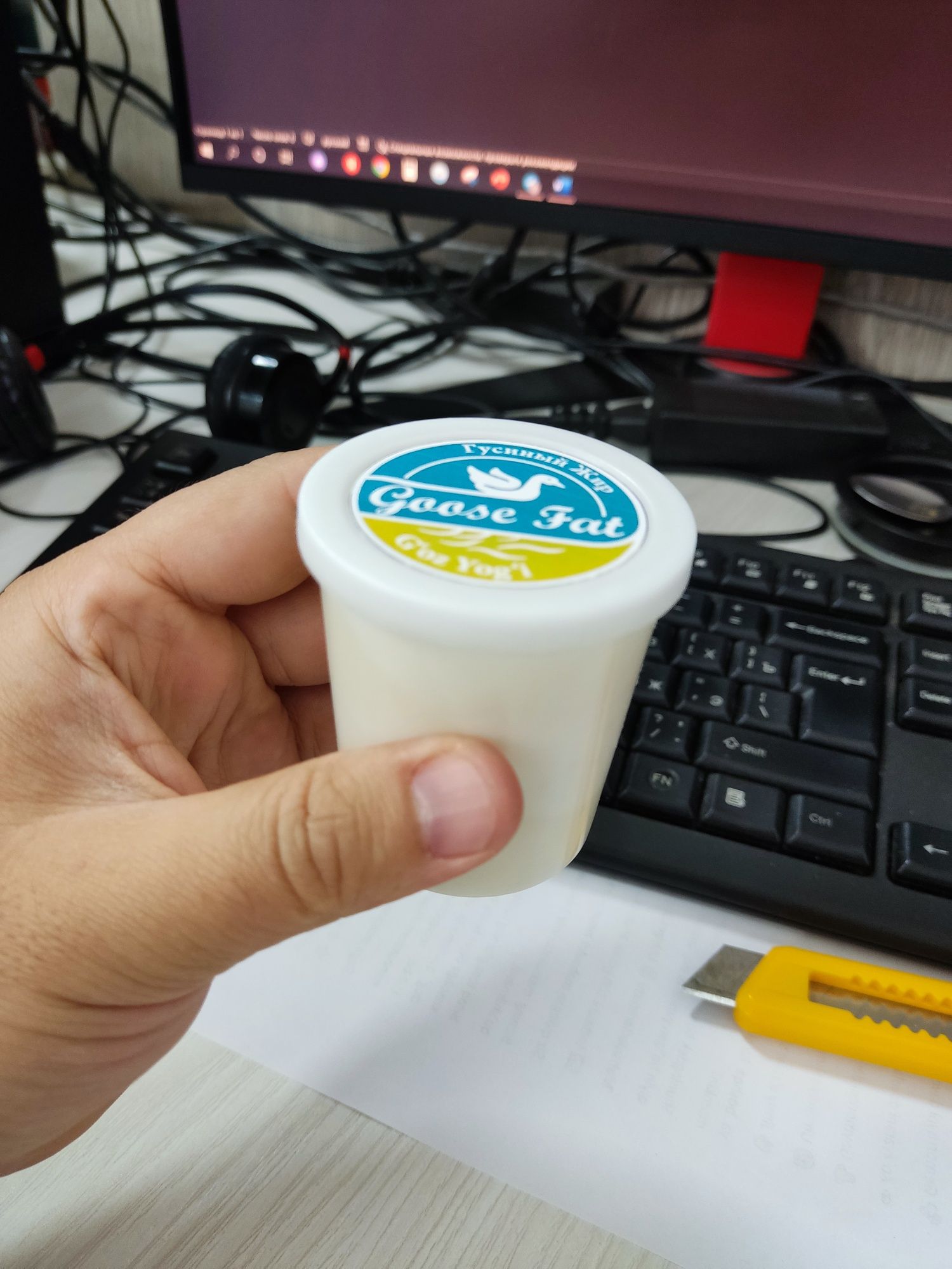 G'oz yog'i sotiladi (tozasi)
Продается гусиный жир (чистое)