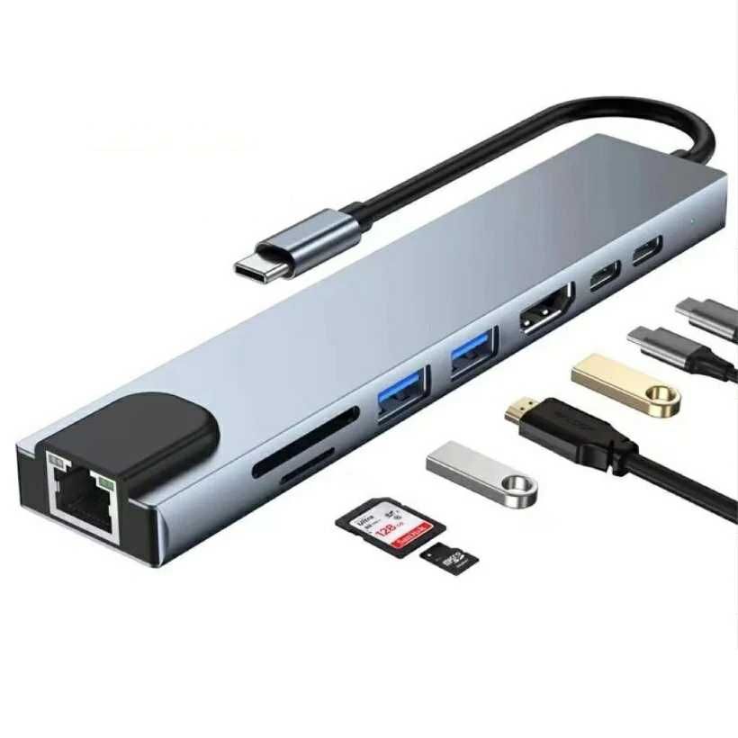 Hub adaptor USB C 3.0 PD HDMI 4K docking Macbook Pro Air Dell Lenovo