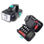laterna de mana led set cu trusa de scule chei tubulare surubelnite
