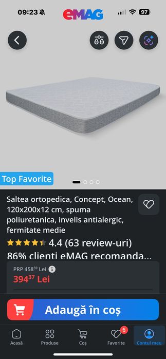 Vand pat cu saltea inclusă 120x200