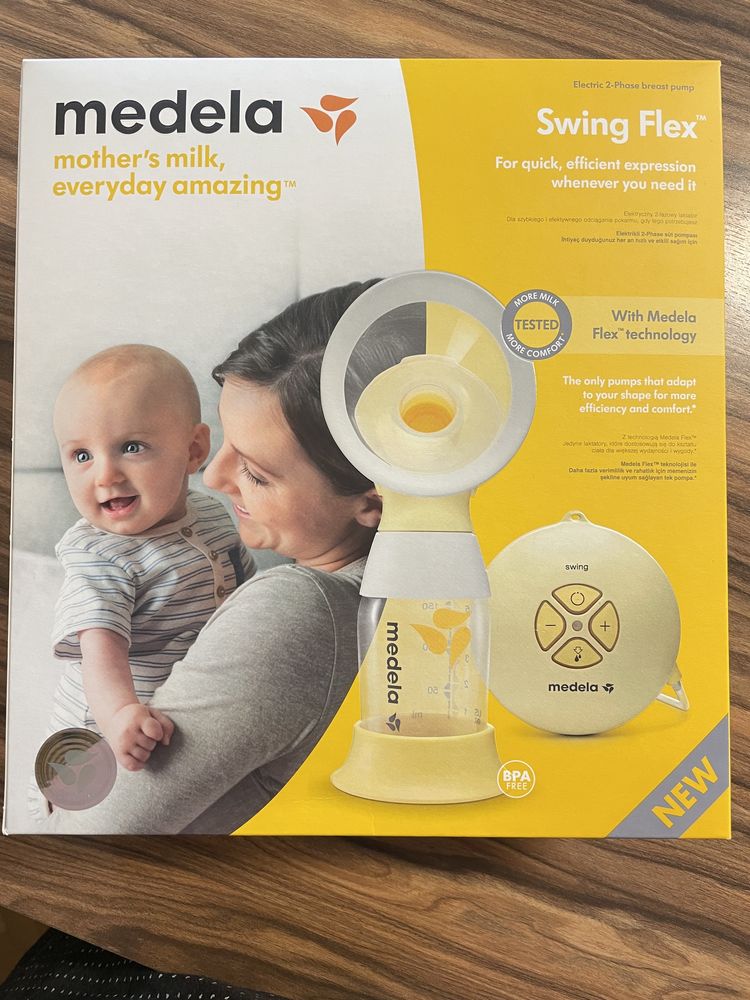 Помпа за кърма Medela Swing Flex, Електрическа, Двуфазна