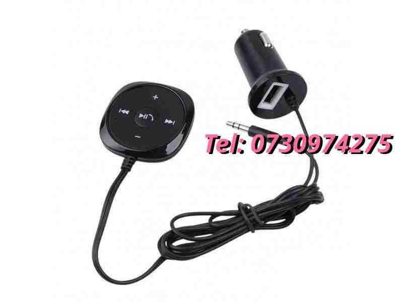 Car Kit Bluetooth Auxiliar Universal Cu Bricheta Si 2 Usb
