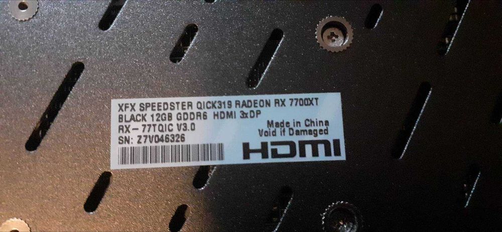 Placa video XFX Speedster QICK 319 RX 7700 XT Black Edition, 12GB