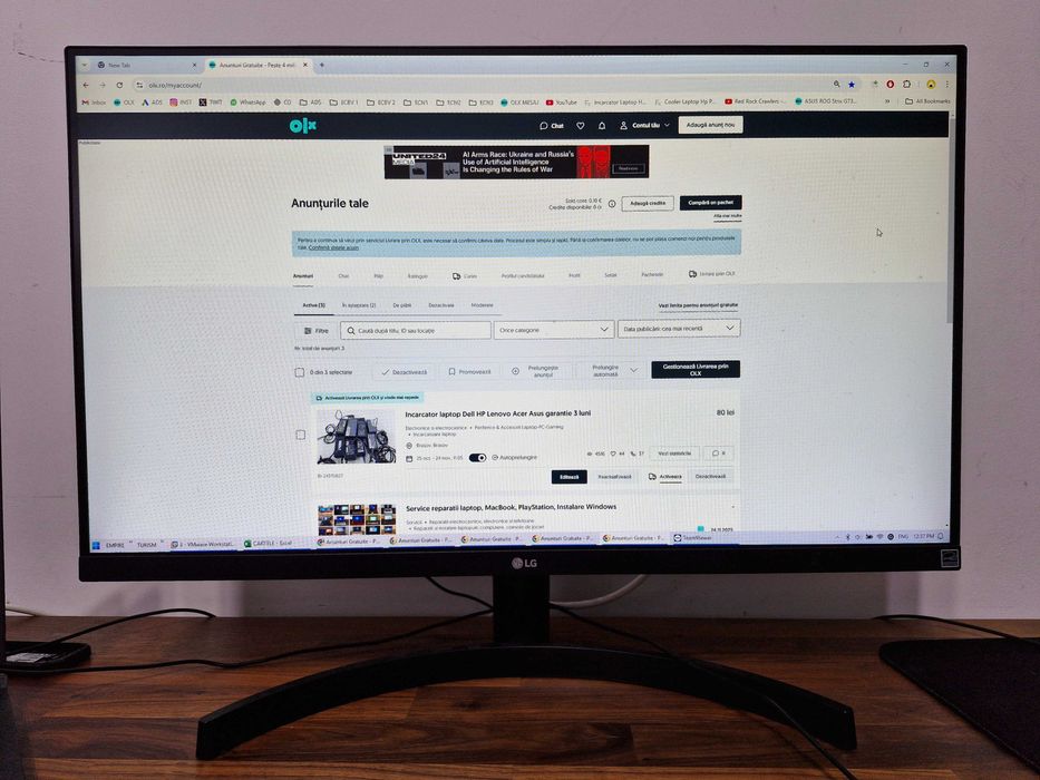 Monitor 27 inch LG 27MK600M fullHD IPS in cutie.
