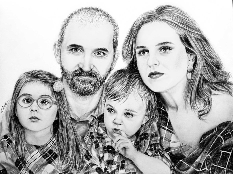 Portret realist in creion / portret la comanda / desen personalizat