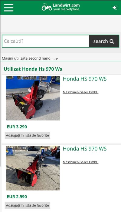 Freza pentru zăpadă Honda