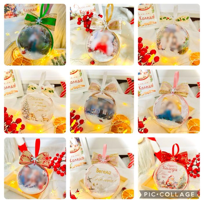Коледна топка със снимка / Коледна декорация /Коледни топки със снимка