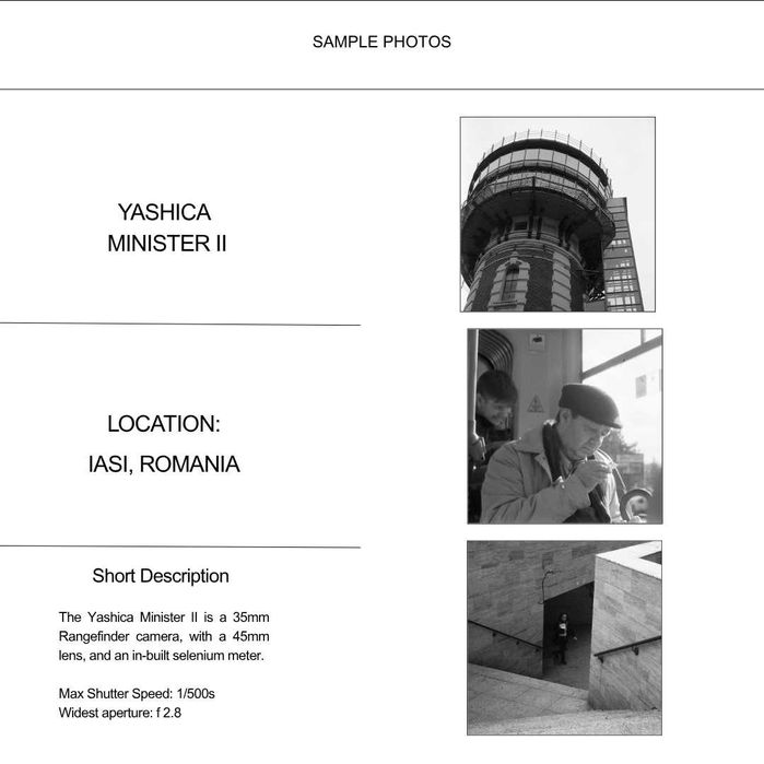 Aparat foto Yashica Minister II in stare EXCELENTA cu husa originala.