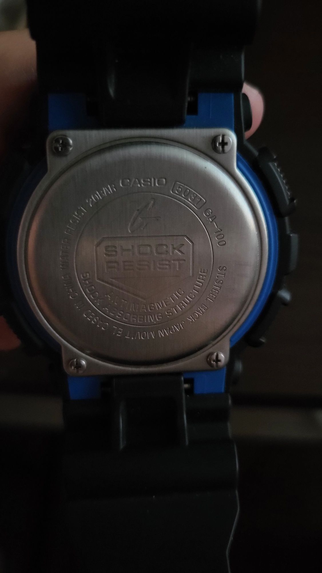 Чисто нов ЧАСОВНИК CASIO G-SHOCK GA-100-1A2ER (син цвят)