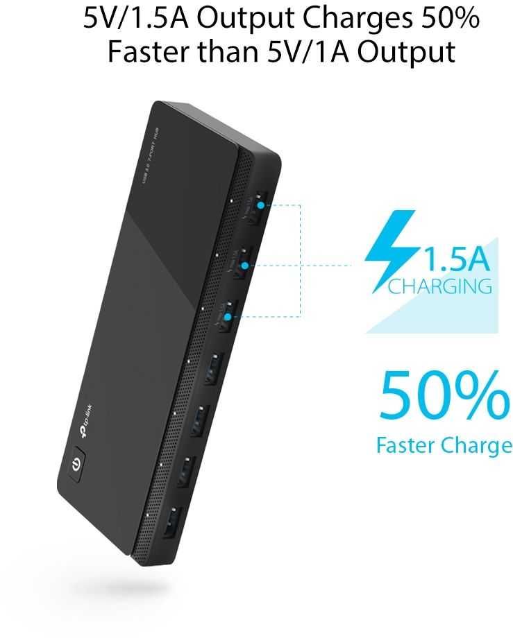 USB хъб TP-Link - UH700, 7 порта, USB 3.0, черен
