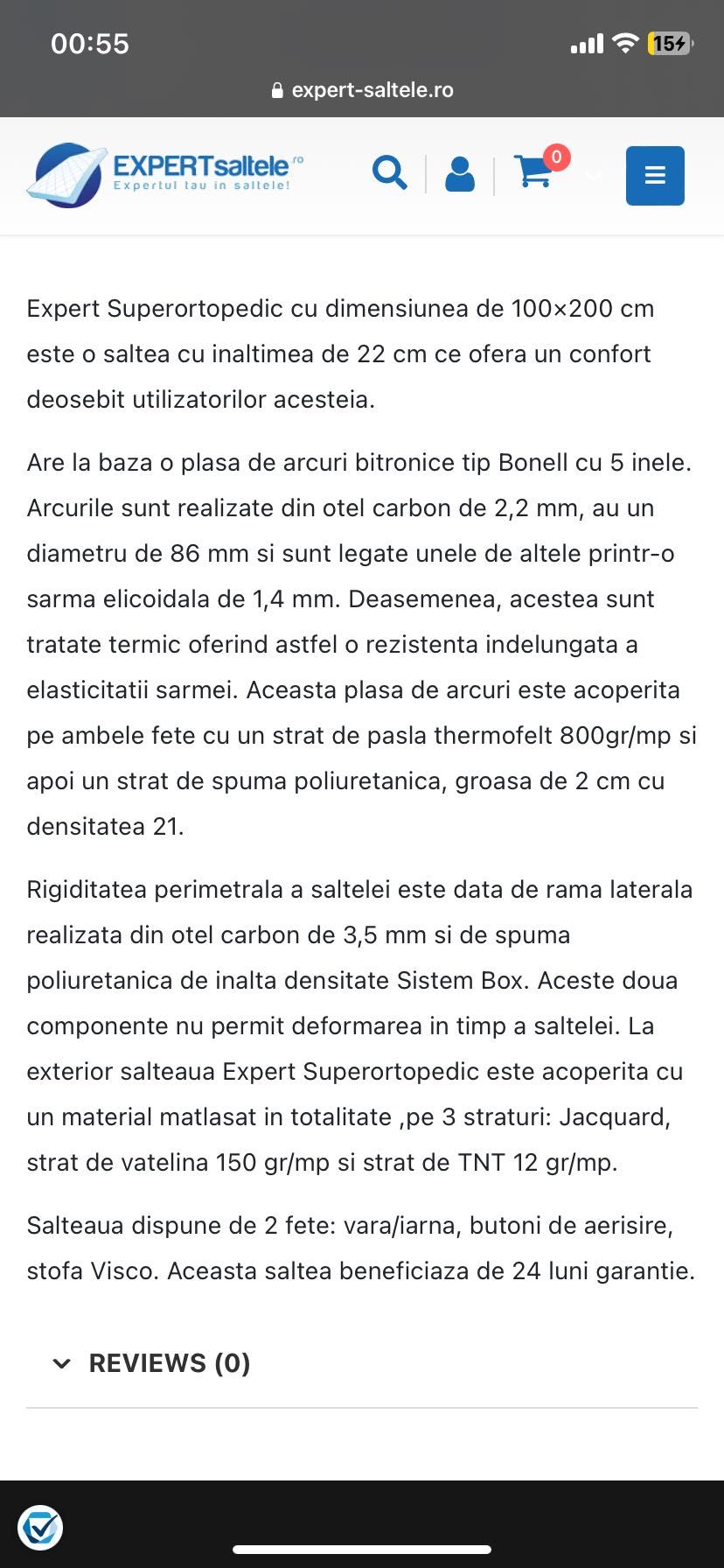 Saltea Expert Superortopedic 100x200