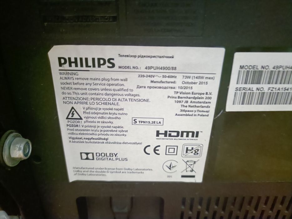 Vând televizor Led Philips 49PUH4900/88 pentru piese