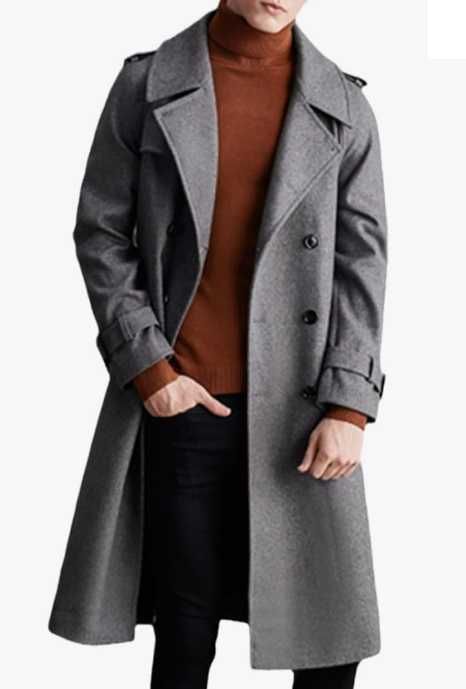 Palton trenci la doua randuri 50 L Atelier Torino NOU lana 100 % moale