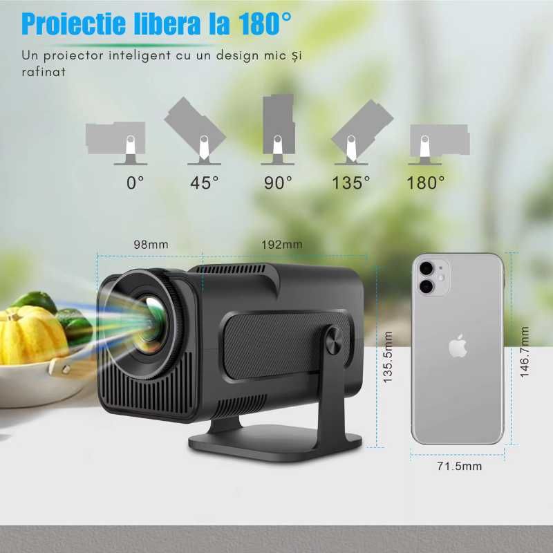 Videoproiector FULL HD, Nou, 10000lm,BT,WIFI,Difuzor, Proiectie 6m,NOU