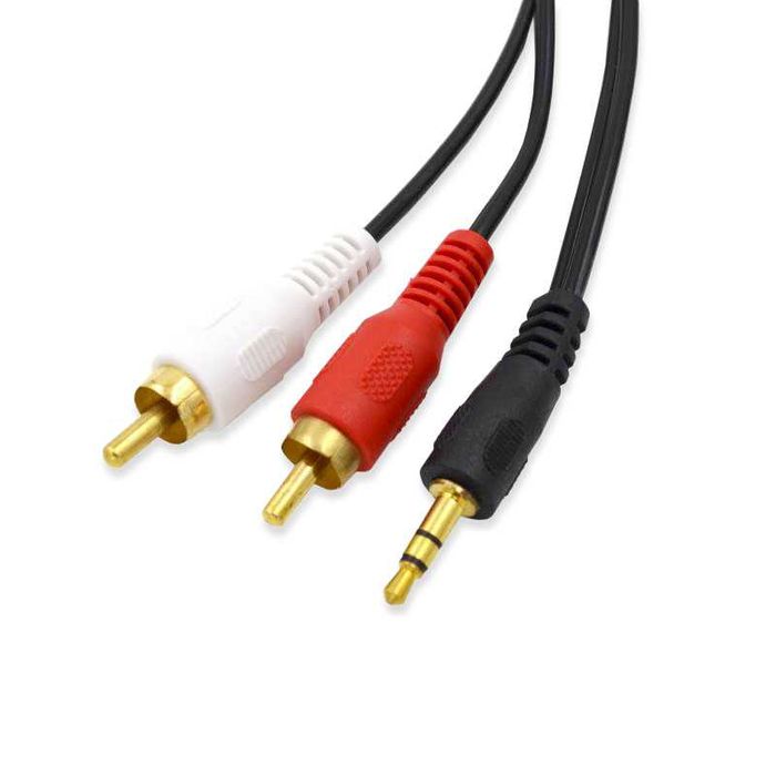 Кабель 3.5 M - 2RCA M, LAN, 1.5 м, чёрный