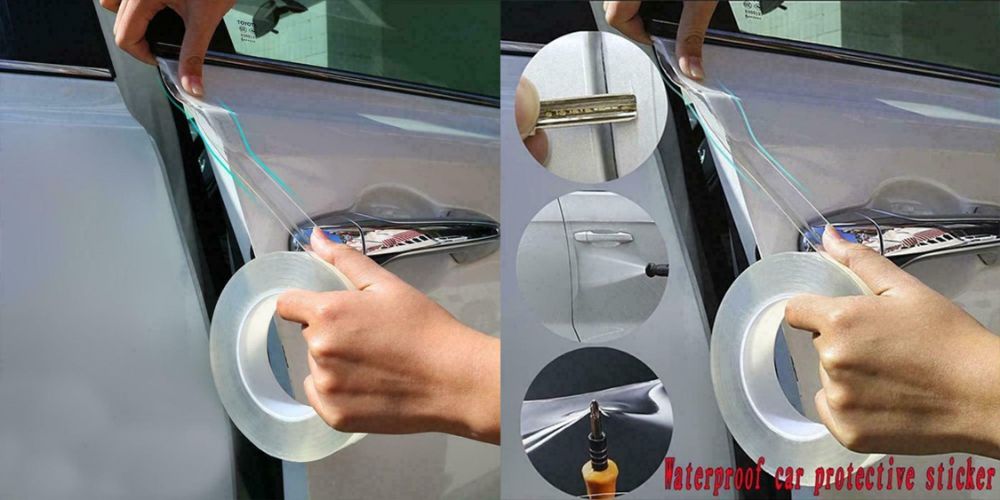 Banda adeziva transparenta protectie usi oglinda uso de aplicat 5cm/5m