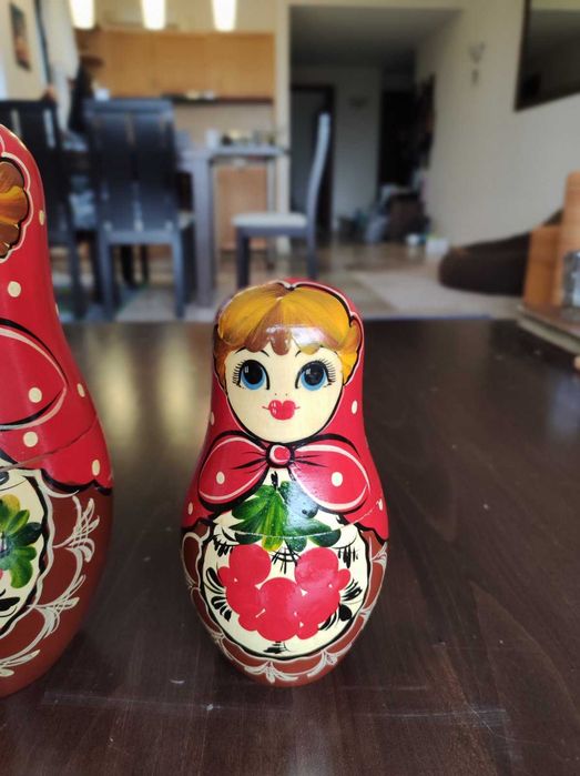 Голяма руска винтидж матрьошка, 27 см, 3 в 1,  СССР