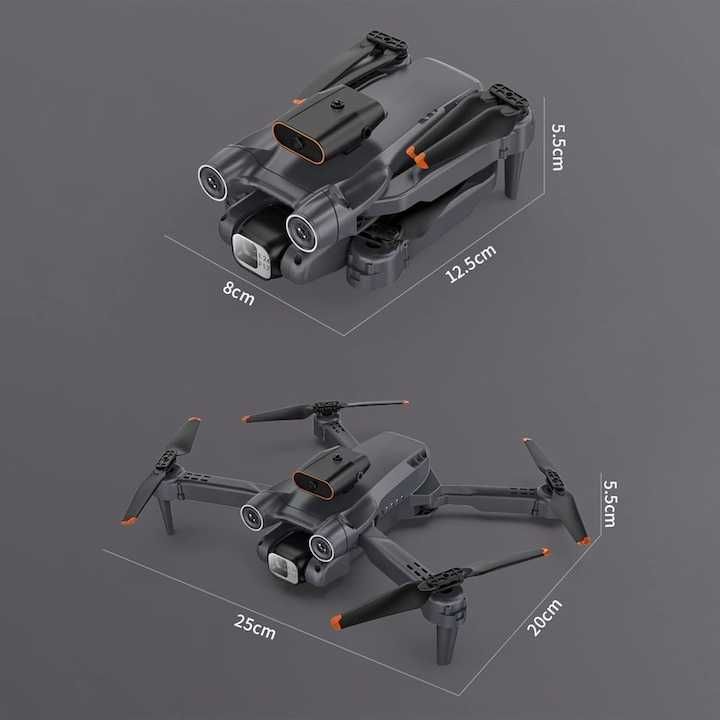 Сгъваем дрон P12PRO, Двойна камера HD, Широкоъгълен 120°