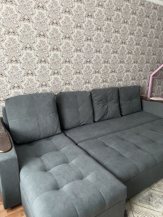 Современный раскладной диван 285x140см, велюр
