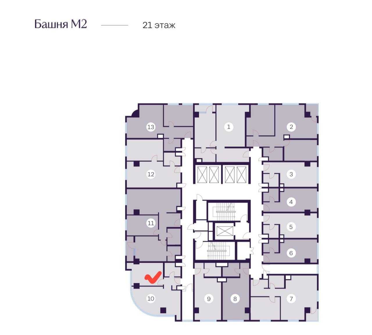Modera Towers 21 этаж 51.26m2 |  174000$