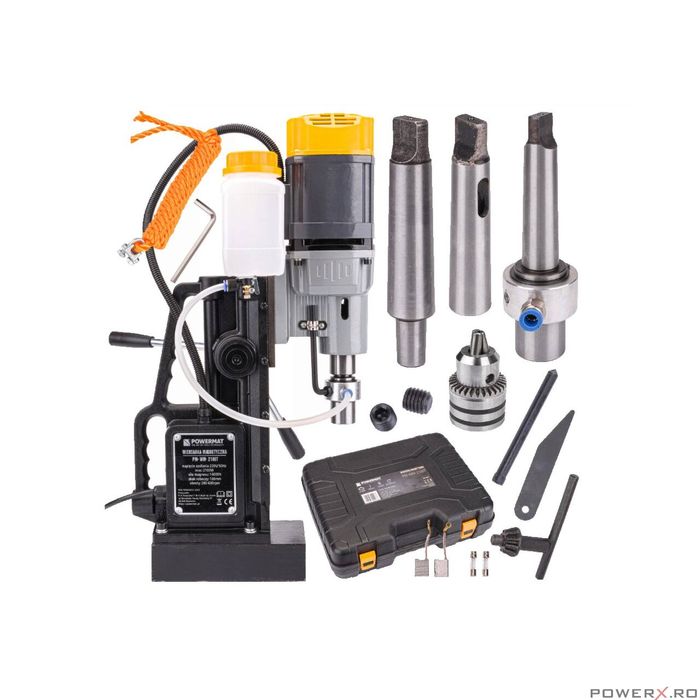 Masina de gaurit fixa, cu talpa magnetica, 14000N, 2100 W, mandrina