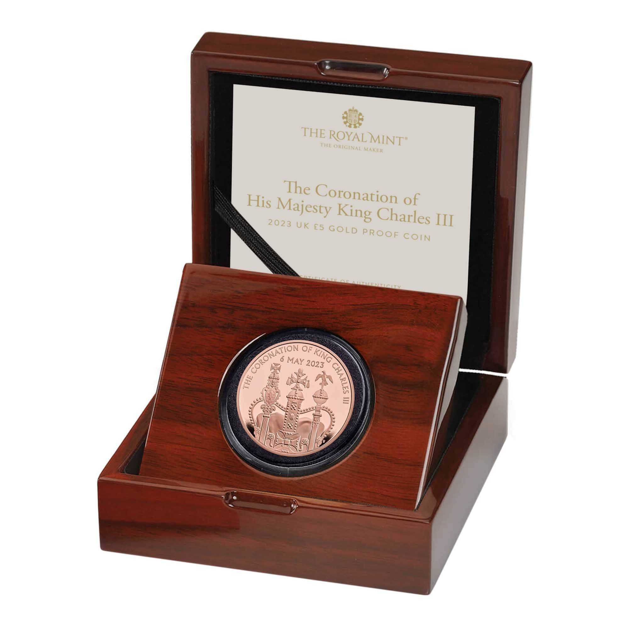 The Coronation of His Majesty King Charles III 2023 UK £5 Proof Gold