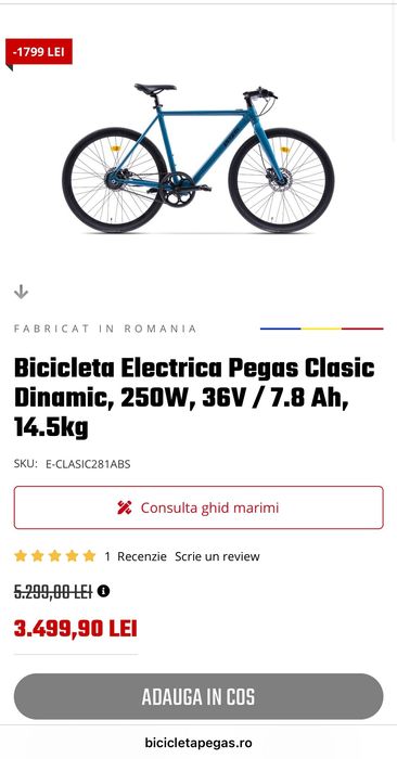 Bicicleta Devron Fixie Electric/Pegas Clasic Dinamic