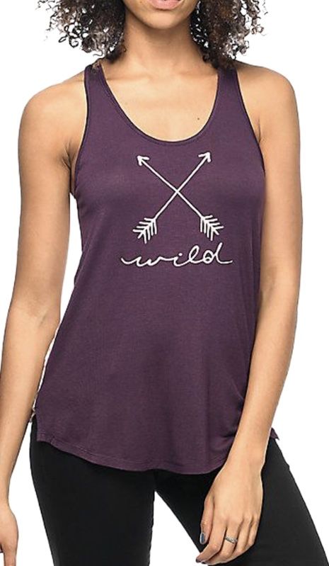 Maiou Empyre Wild Floral Burgundy Tank Top - size L