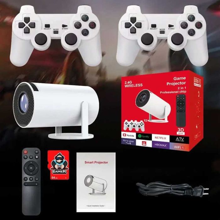 Игрови смарт проектор с 2 джойстика и игри