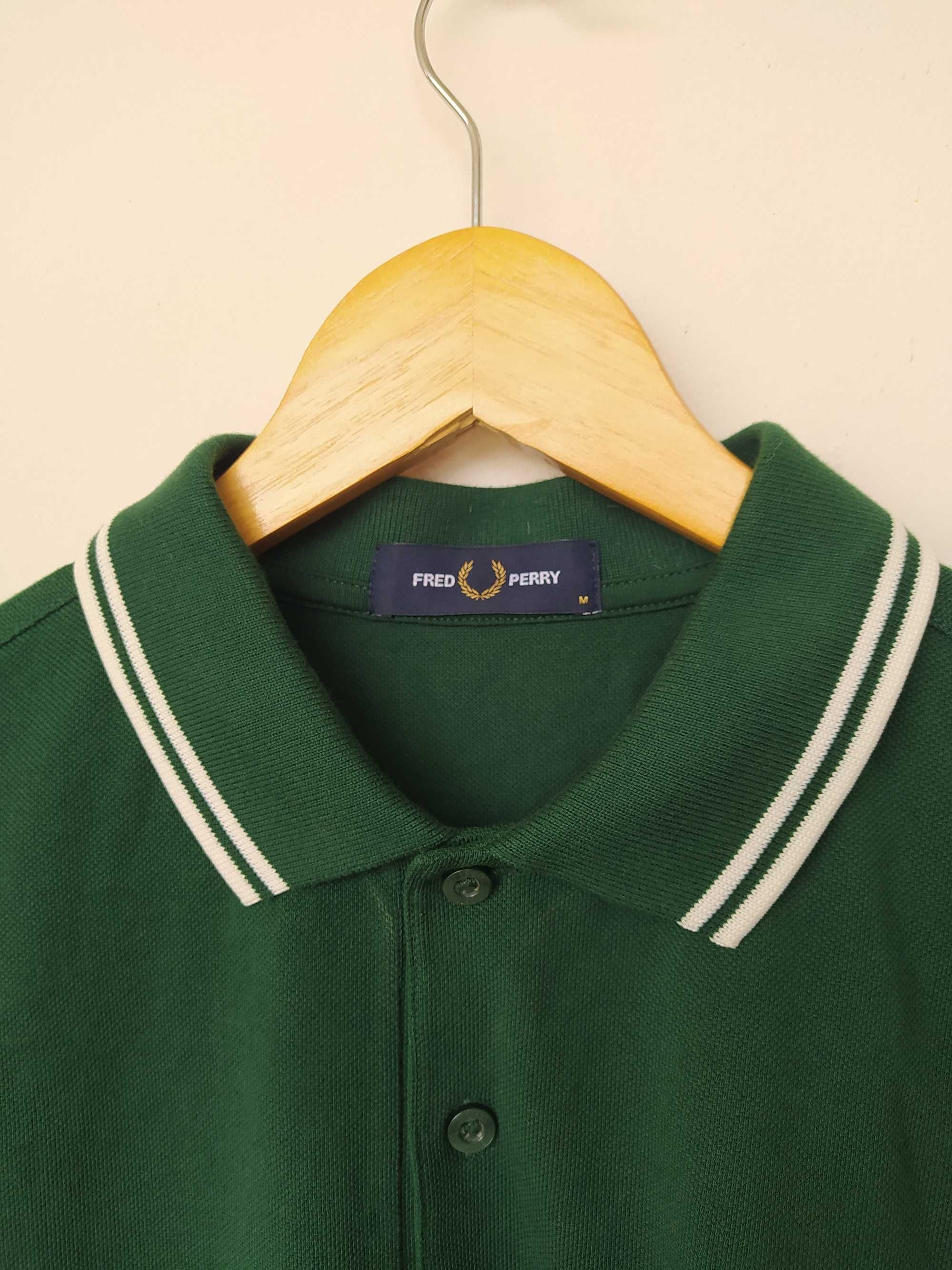 Fred Perry Polo Фред Пери тениска тъмно зелена размер М